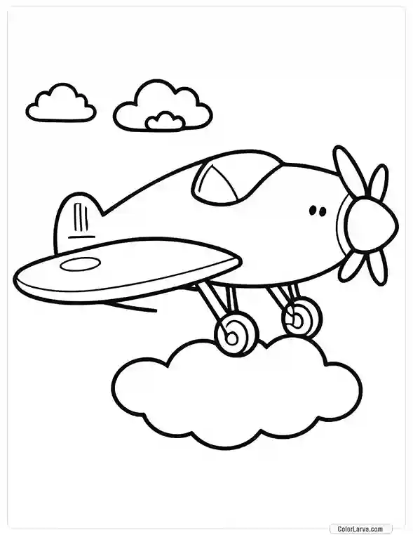 Cute Coloring Pages for Kids 60 cute-plane-hand-drawn-kids-coloring-page