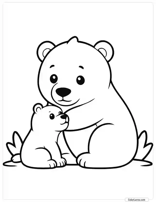 Cute Coloring Pages for Kids 61 cute-polarbear-hand-drawn-toddlers