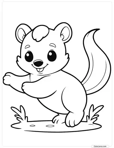 Cute Coloring Pages for Kids 64 cute-skunk-doodle-children-worksheet