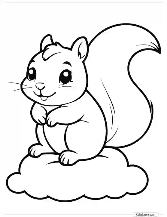 Cute Coloring Pages for Kids 65 cute-squirrel-hand-drawn-toddlers