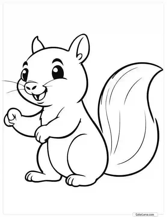 Cute Coloring Pages for Kids 66 cute-squirrel-kids-coloring-page