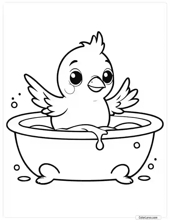 Cute Coloring Pages for Kids 9 cardinal-doodle-toddlers