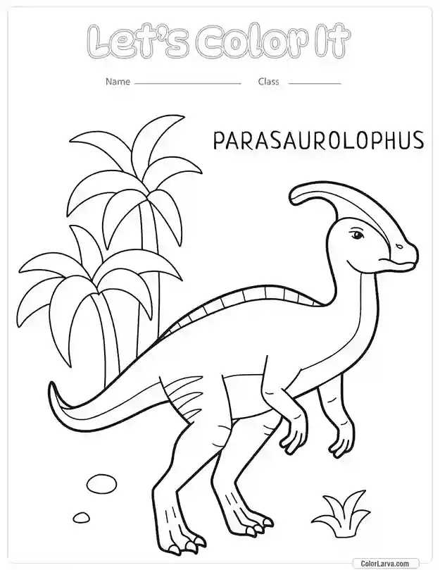 Dinosaur Coloring Pages for Kids parasaurolophus-dinosaur 7