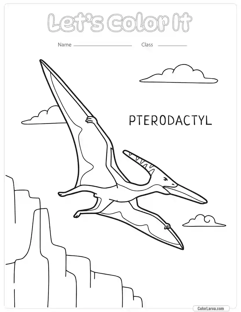 Dinosaur Coloring Pages for Kids pterodactyl-dinosaur 9