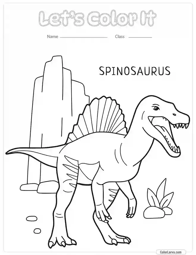 Dinosaur Coloring Pages for Kids spinosaurus-dinosaur 10