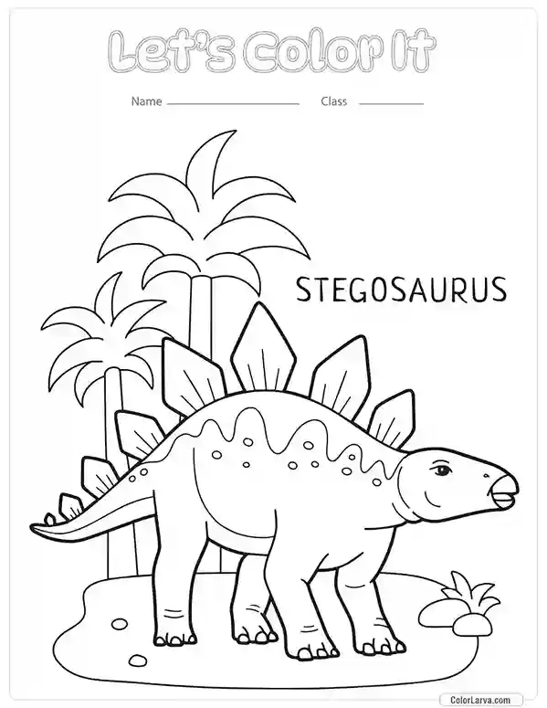 Dinosaur Coloring Pages for Kids stegosaurus-dinosaur 11