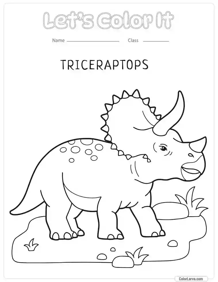 Dinosaur Coloring Pages for Kids triceratops-dinosaur 12