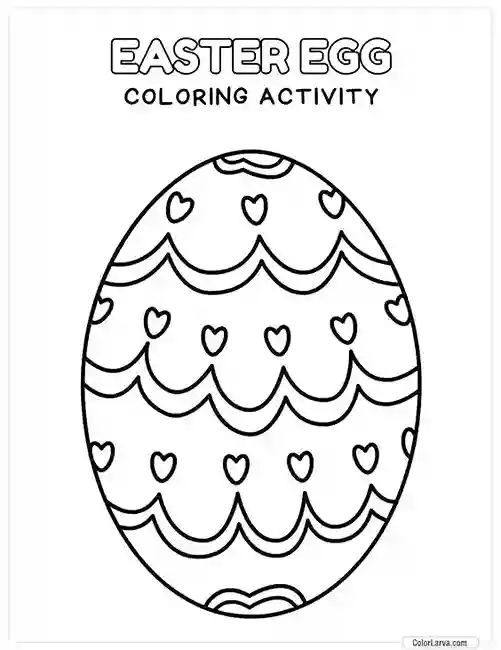 Easter Egg Coloring Sheet For Kids 2