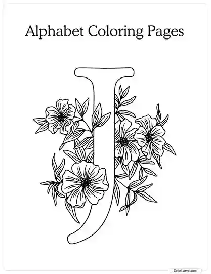 Floral Alphabet J