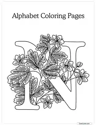 Floral Alphabet N