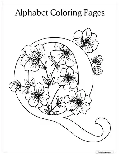 Floral Alphabet Q