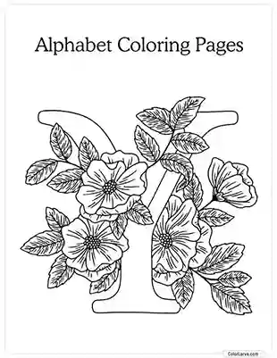 Floral Alphabet Y