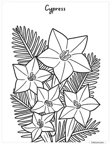 Flower Coloring Pages - Cypress