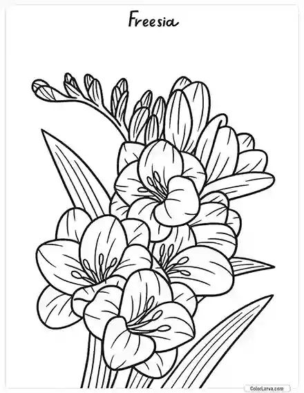 Flower Coloring Pages - Freesia