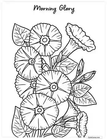 Flower Coloring Pages - Morning Glory