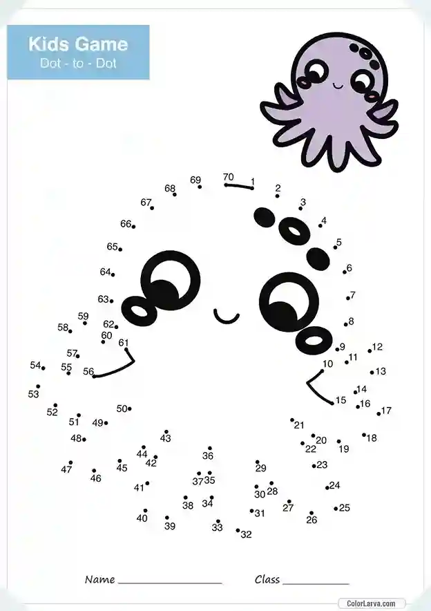 Free Connect the Dots Game Worksheet 1 Jellyfish