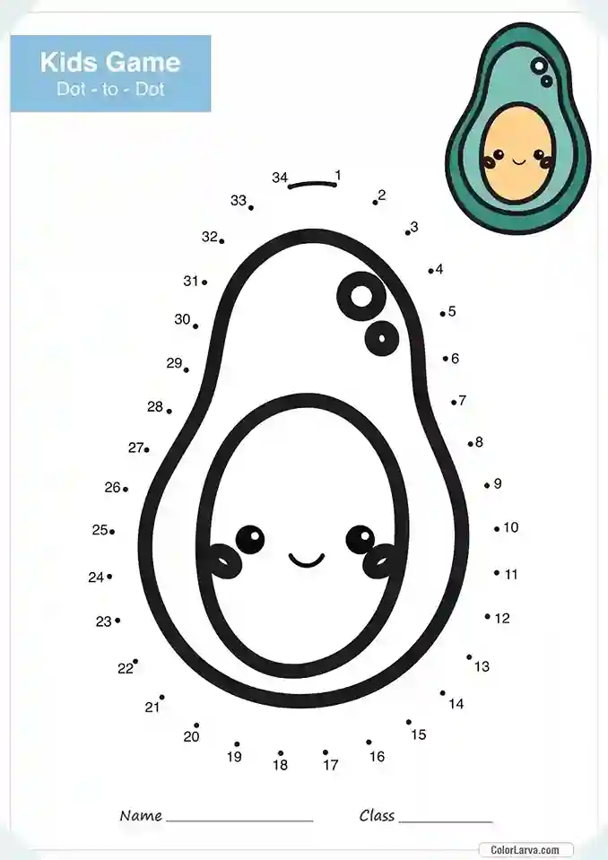 Free Connect the Dots Game Worksheet 13 Avocado