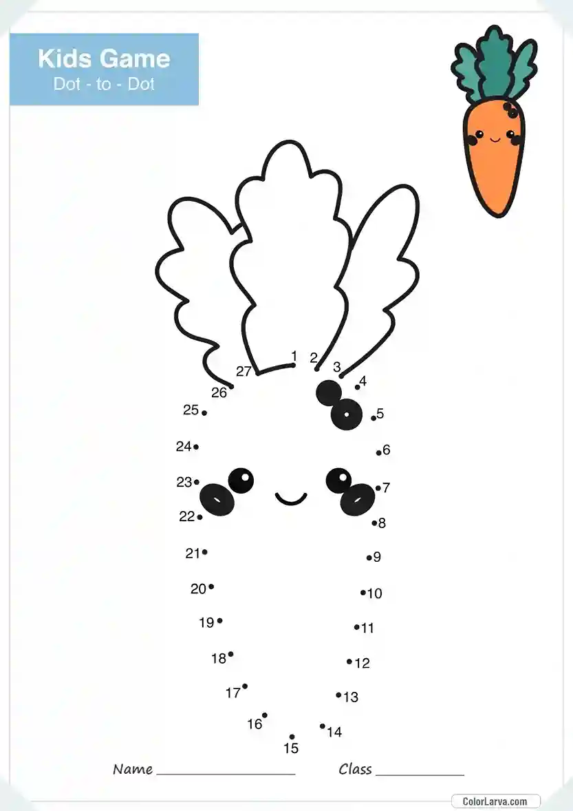 Free Connect the Dots Game Worksheet 16 Carrot