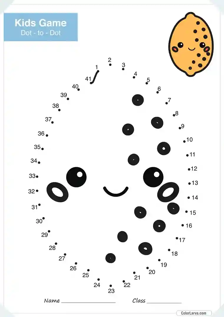 Free Connect the Dots Game Worksheet 19 Lemon