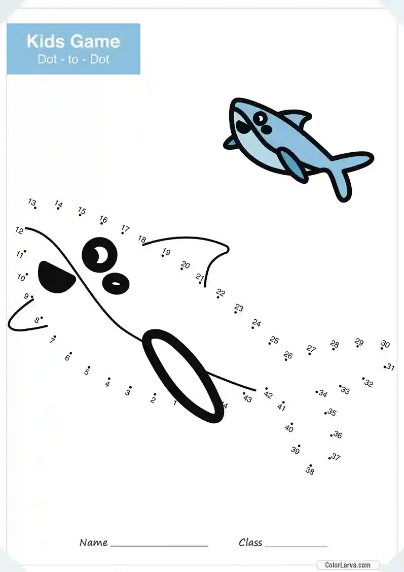 Free Connect the Dots Game Worksheet 2 Fish