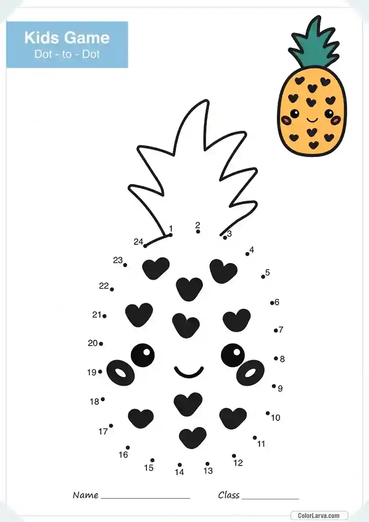 Free Connect the Dots Game Worksheet 22 Pine Apple