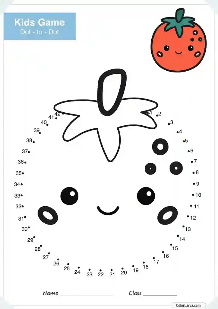 Free Connect the Dots Game Worksheet 26 Tomato