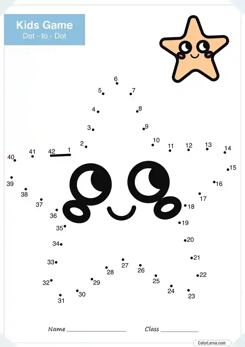 Free Connect the Dots Game Worksheet 3 Star