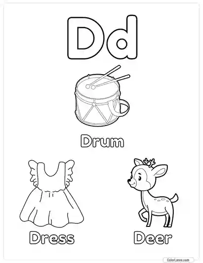 Free Printable Alphabet Coloring Pages for Kids - Letter D