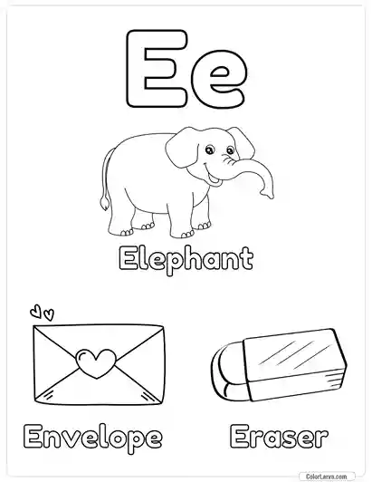 Free Printable Alphabet Coloring Pages for Kids - Letter E