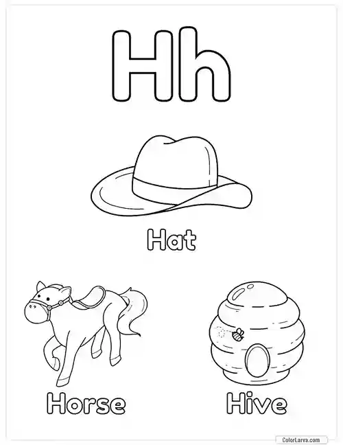 Free Printable Alphabet Coloring Pages for Kids - Letter H