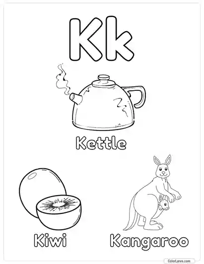 Free Printable Alphabet Coloring Pages for Kids - Letter K