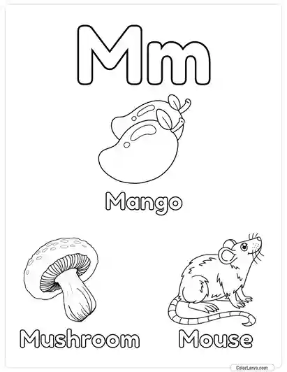 Free Printable Alphabet Coloring Pages for Kids - Letter M