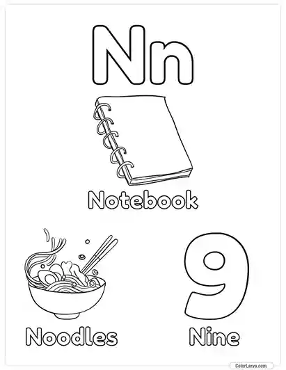 Free Printable Alphabet Coloring Pages for Kids - Letter N