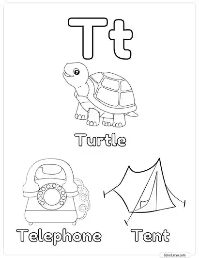 Free Printable Alphabet Coloring Pages for Kids - Letter T