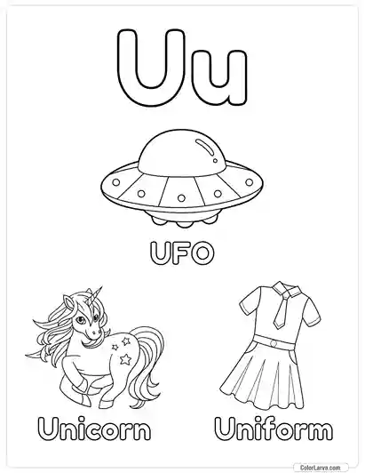 Free Printable Alphabet Coloring Pages for Kids - Letter U