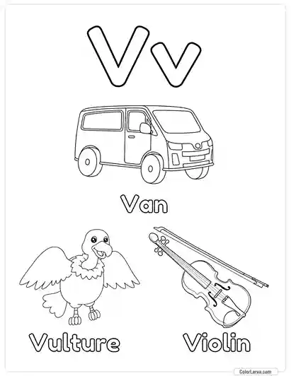 Free Printable Alphabet Coloring Pages for Kids - Letter V