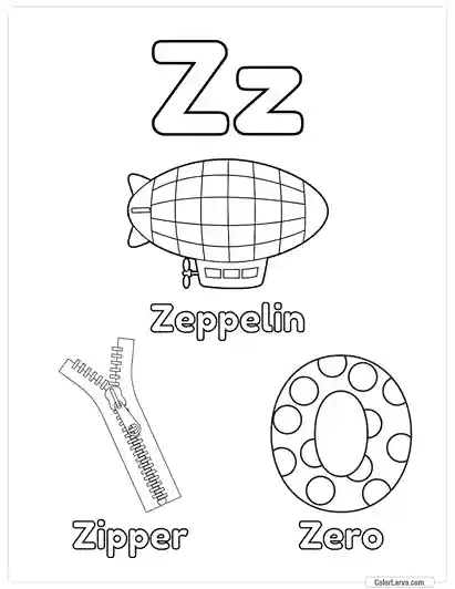 Free Printable Alphabet Coloring Pages for Kids - Letter Z