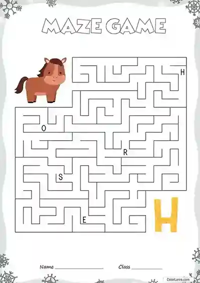 Free Printable Mazes for Kids H