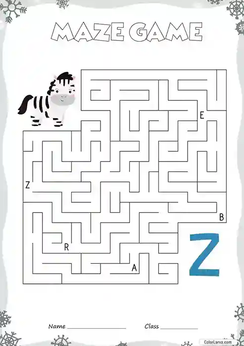 Free Printable Mazes for Kids Z