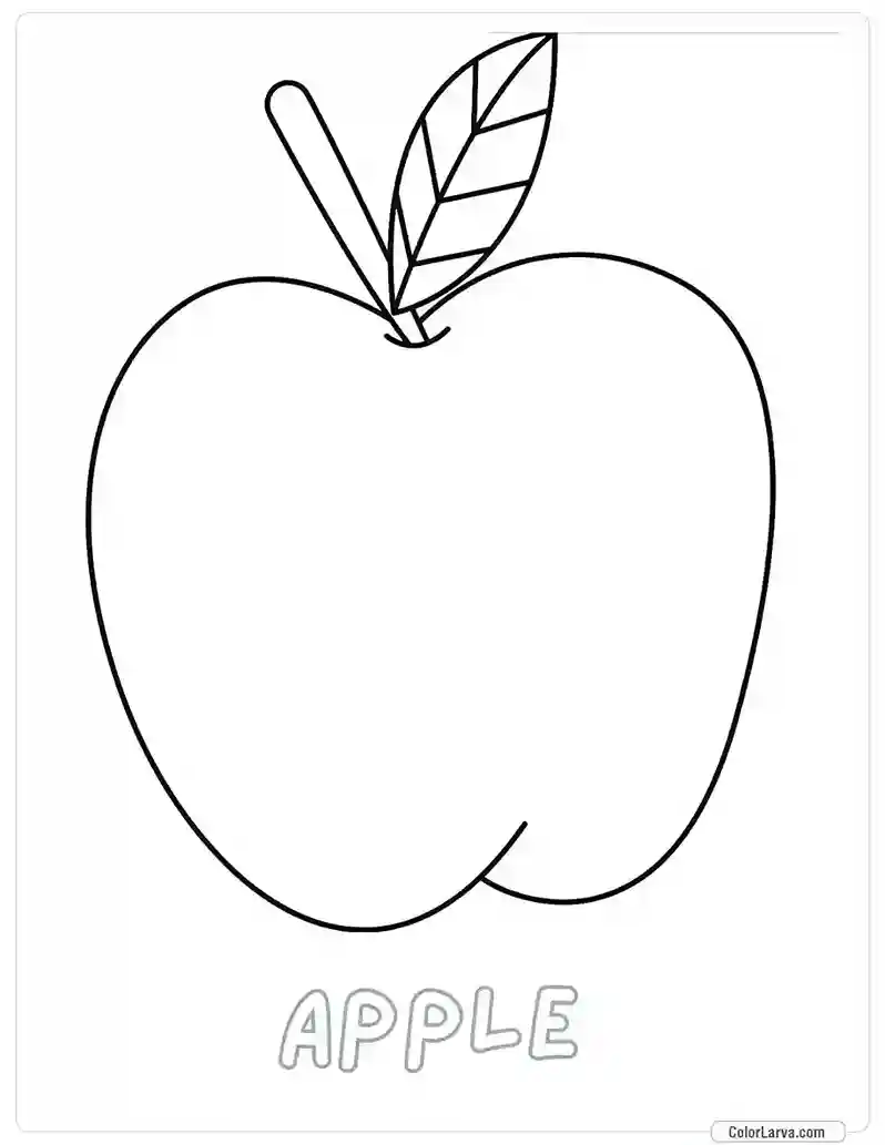 Fruit Coloring Pages for Kids - Apple