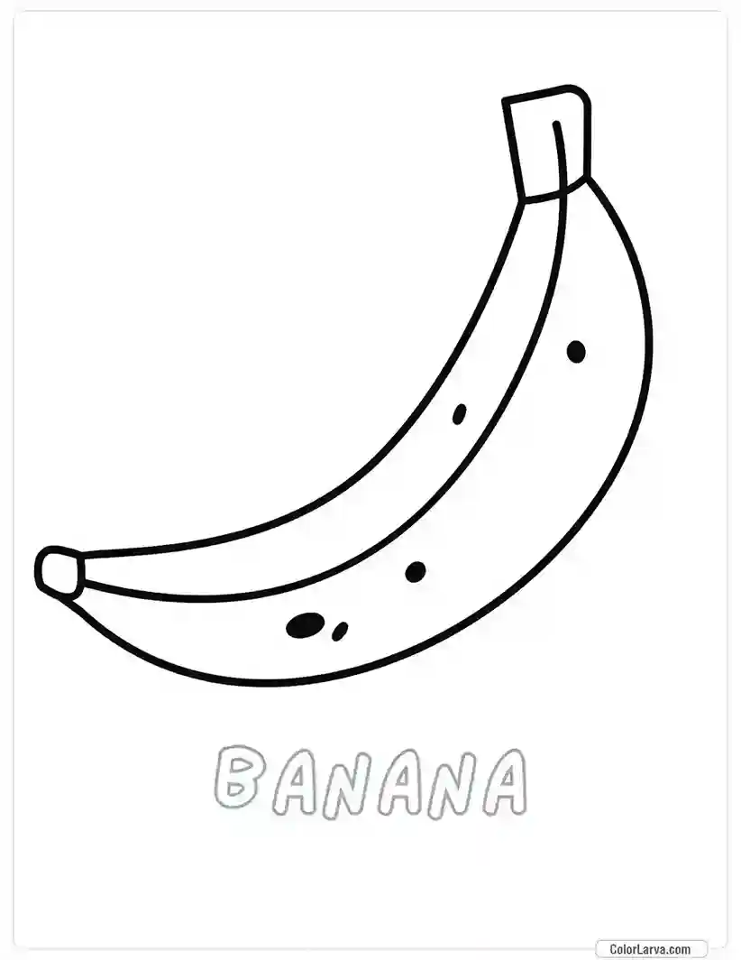 Fruit Coloring Pages for Kids - Banana 2