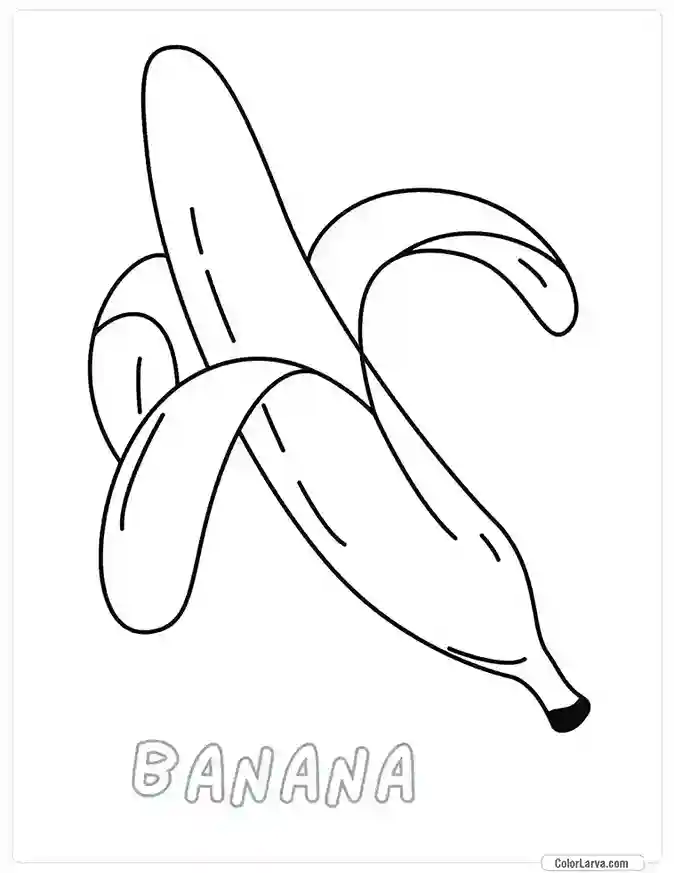 Fruit Coloring Pages for Kids - Banana