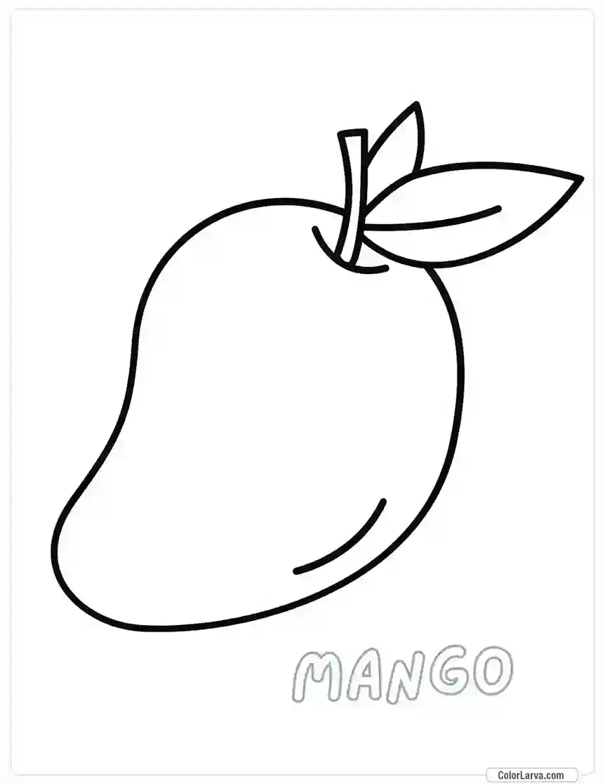 Fruit Coloring Pages for Kids - Mango