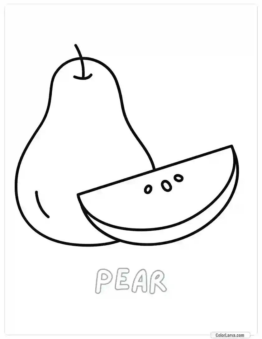 Fruit Coloring Pages for Kids - Pear