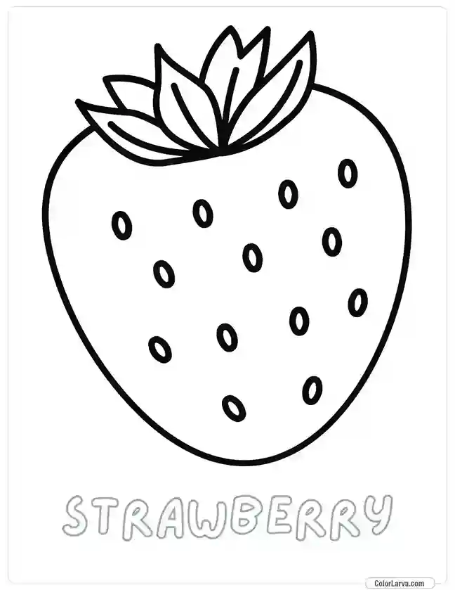 Fruit Coloring Pages for Kids - Strawberry