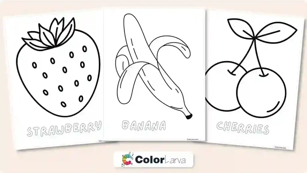 Fruit Coloring Pages for Kids - Thumbnail