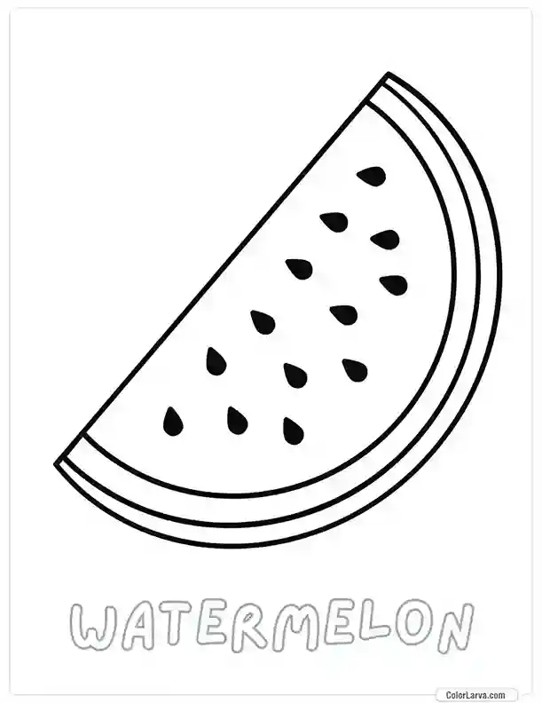 Fruit Coloring Pages for Kids - Watermelon