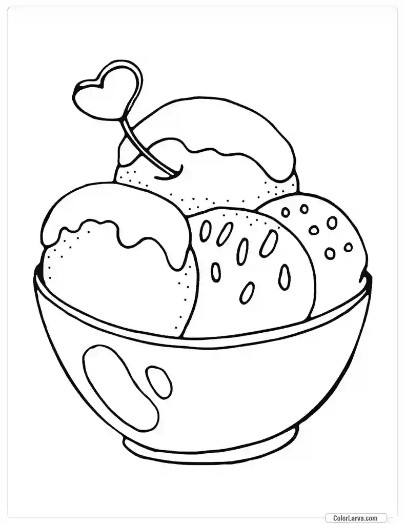 Ice Cream Coloring Pages for Kids and Adults 11