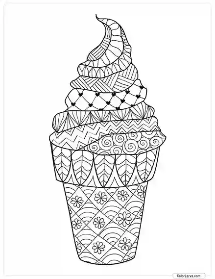 Ice Cream Coloring Pages for Kids and Adults 5