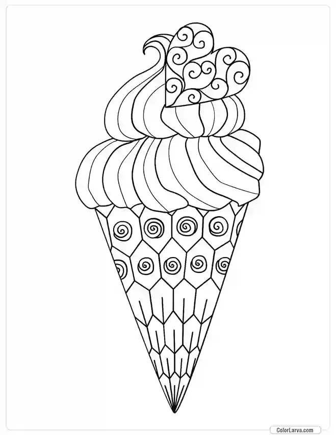 Ice Cream Coloring Pages for Kids and Adults 7